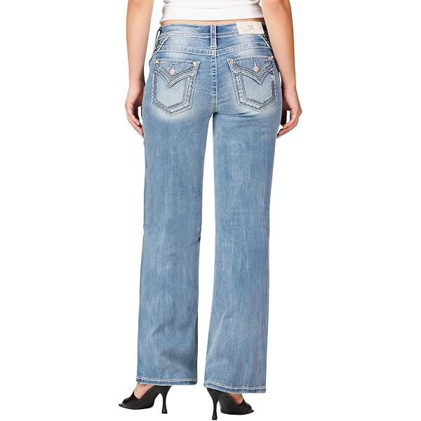 Miss Me Women's Exposed Paisley Faux Flap Pockets High-Rise 34